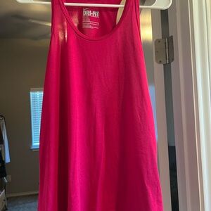 Vibrant Pink Tank Top with Scoop Neck and Relaxed Fit